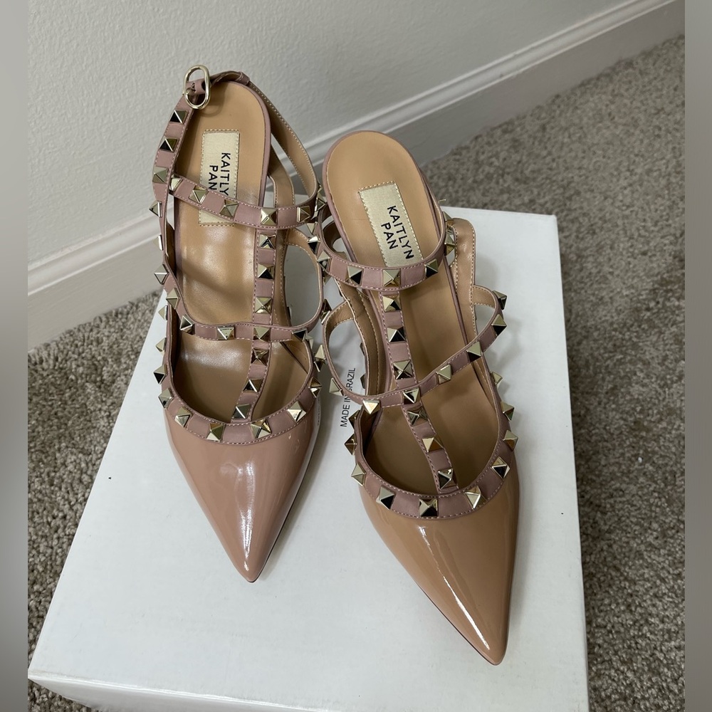 Studded Mid Heel Slingbacks KAITLYN PAN Size 8.5 NEW - Picture 10 of 12